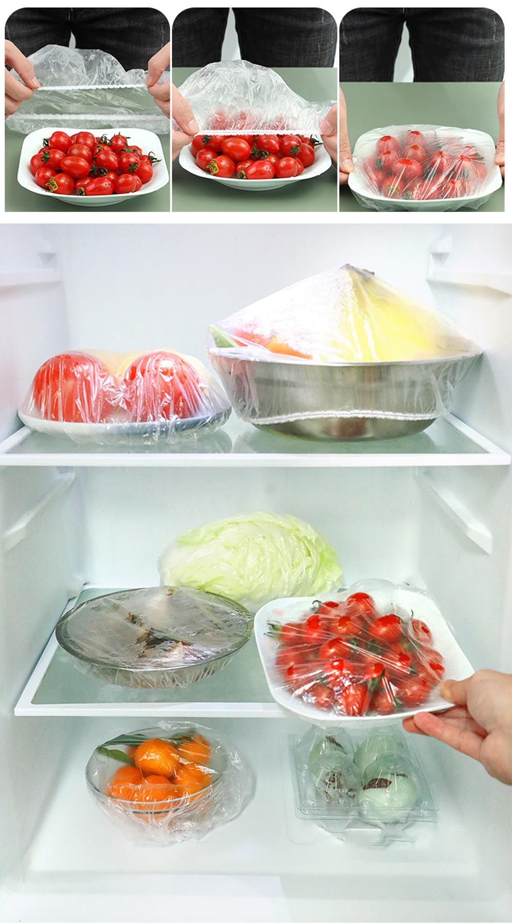 100Pcs Reusable Elastic Food Covers