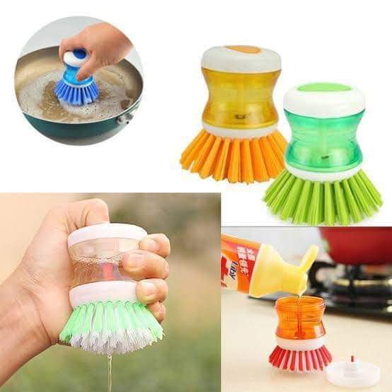 Dish Washing Brush with Liquid Soap Dispenser