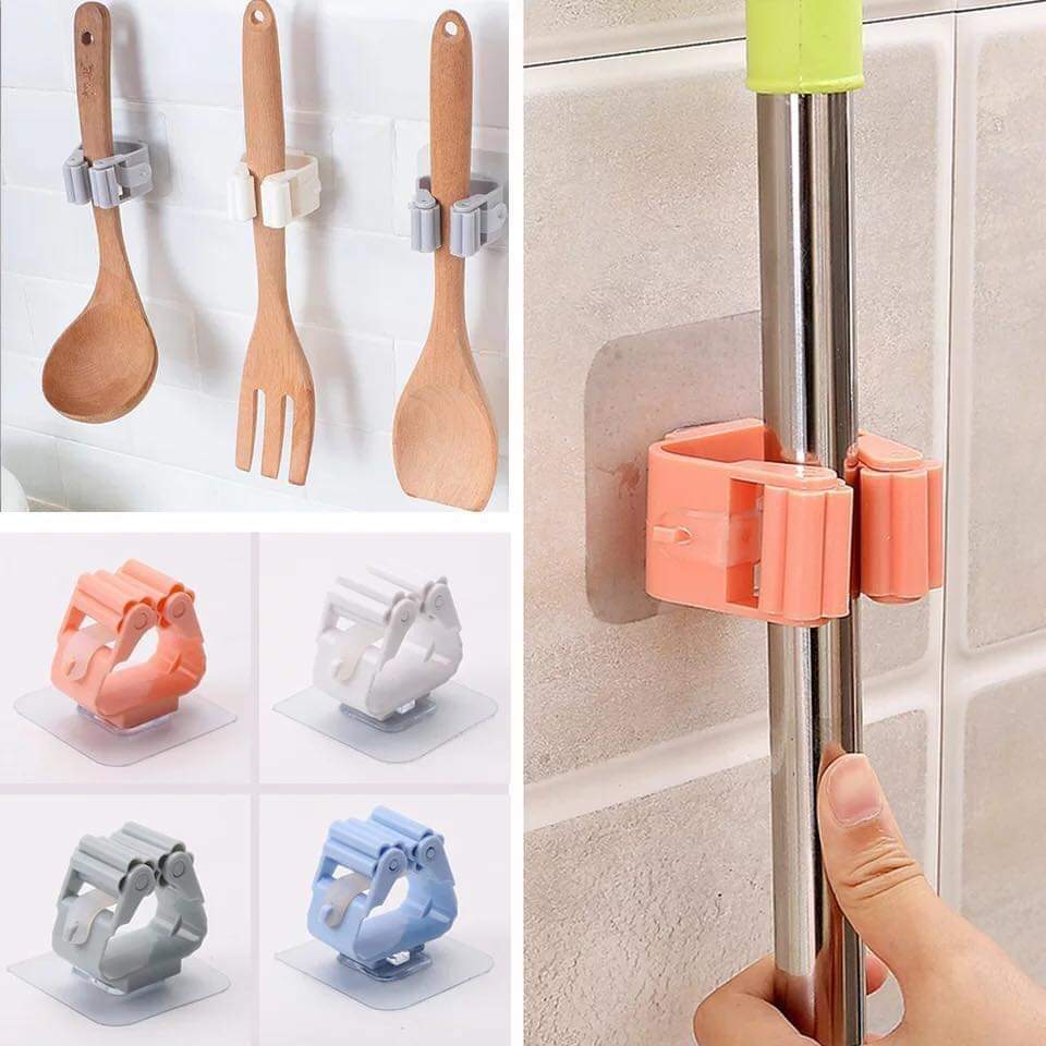 Pack of 2 Multifunctional Wall Mounted Self-Adhesive Mop Holder Rs.150