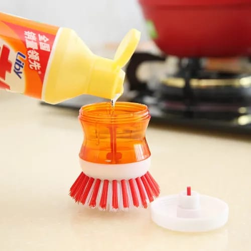 Dish Washing Brush with Liquid Soap Dispenser