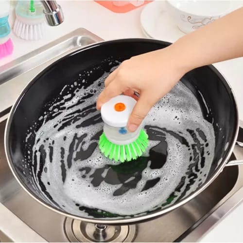 Dish Washing Brush with Liquid Soap Dispenser