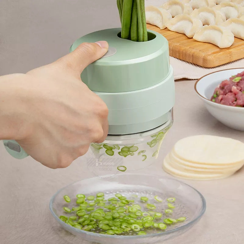 4 in 1 USB Rechargeable Wireless Handheld Electric Food Chopper Vegetable Cutter Set/Vegetable Chopper and Meat grinder