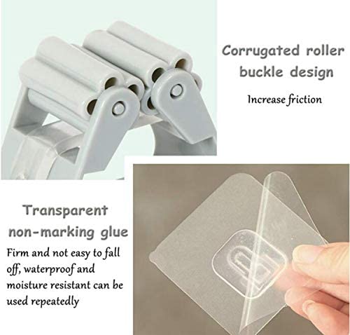 Pack of 2 Multifunctional Wall Mounted Self-Adhesive Mop Holder