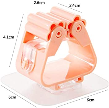 Pack of 2 Multifunctional Wall Mounted Self-Adhesive Mop Holder