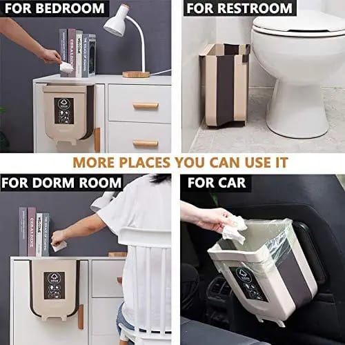 Foldable/Collapsible Cabinet Door Hanging Trash Bin