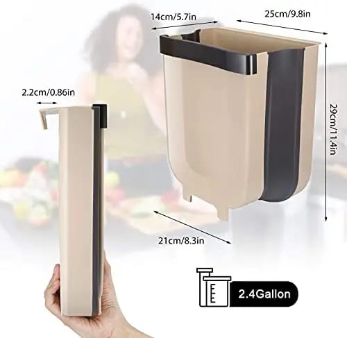 Foldable/Collapsible Cabinet Door Hanging Trash Bin