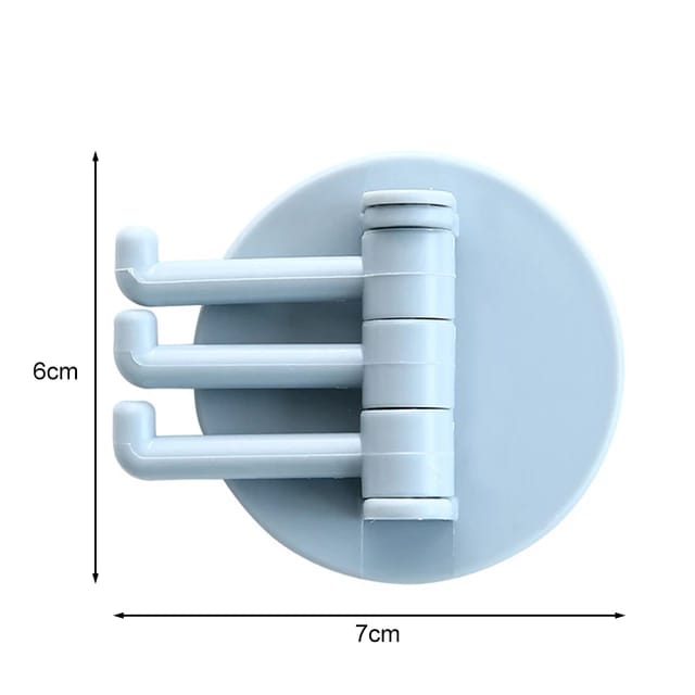 Pack of 2 Self Adhesive 3 Branch Holder Hooks Rotating 180°