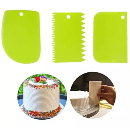3Pcs Plastic Cake Scraper Spatula/Dough Cuttet/Cake Decorater