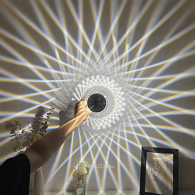 ⚡16 Color Rechargeable LED Crystal Projection Table Lamp With Remote Control💡